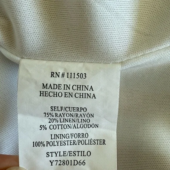 Lily Black Yellow White Striped Button Down Lined Linen Blend Midi Dress Small - Picture 11 of 11